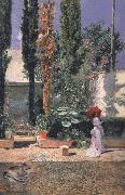 Marsal, Mariano Fortuny y Garden of Fortuny's House (nn02) Sweden oil painting reproduction